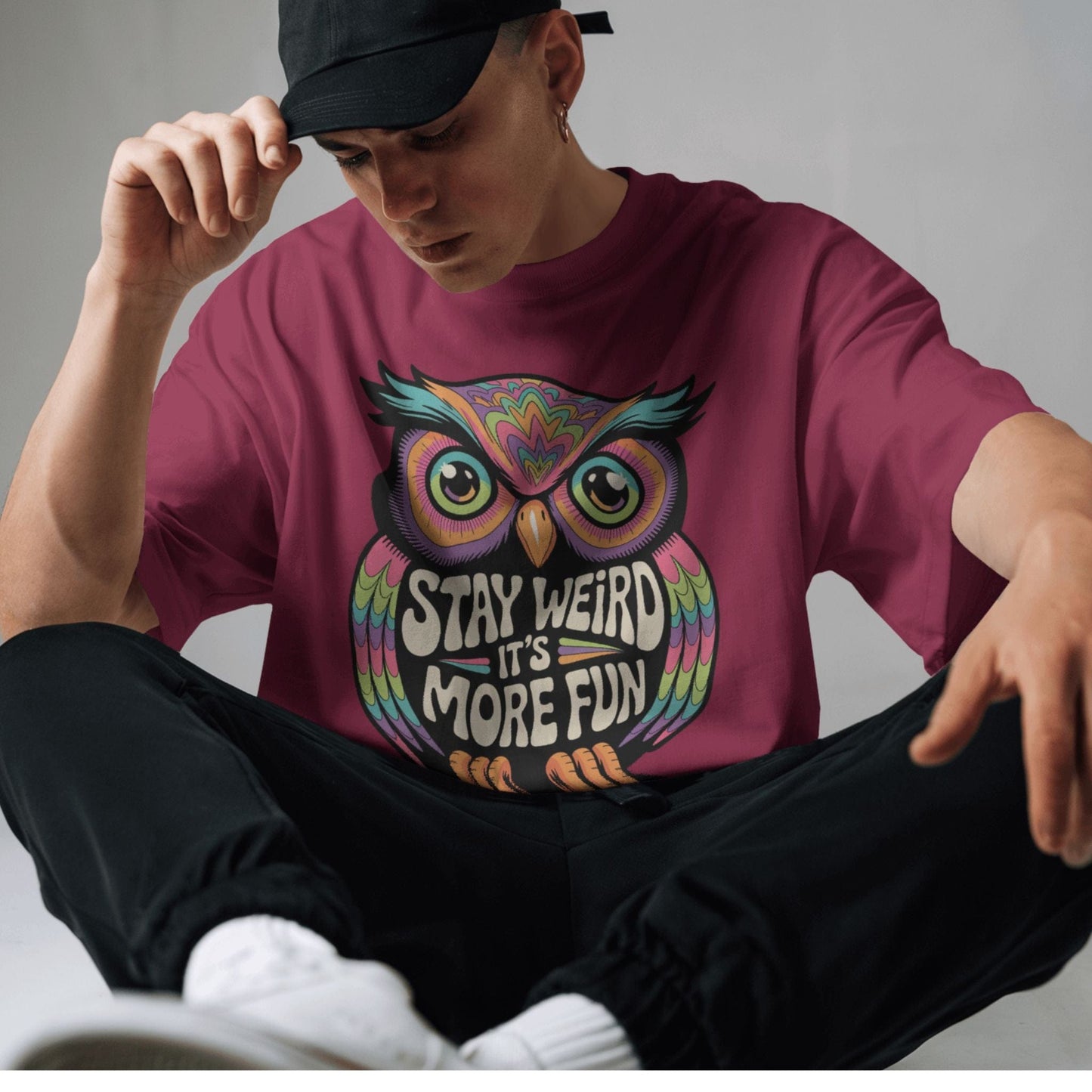 Stay Weird Colorful Owl