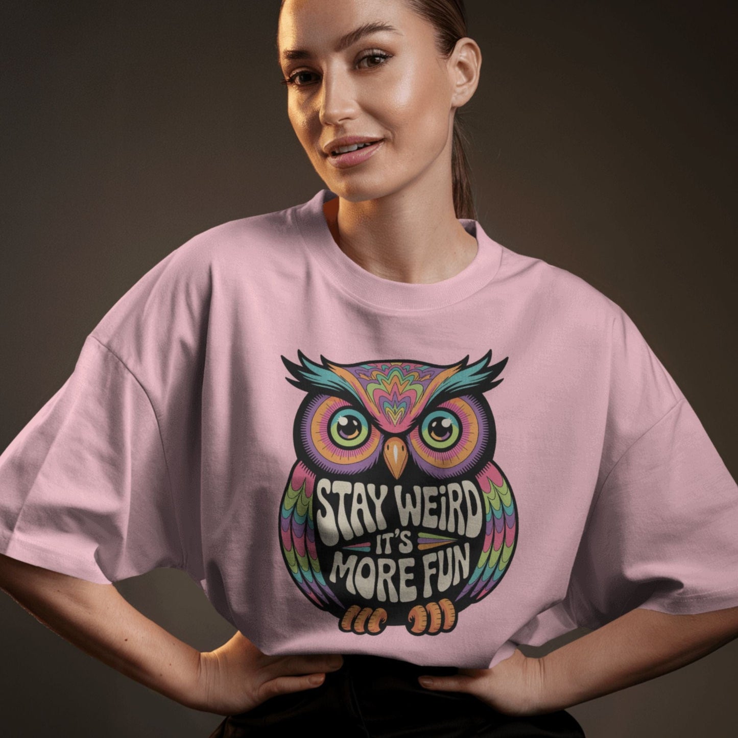 Stay Weird Colorful Owl